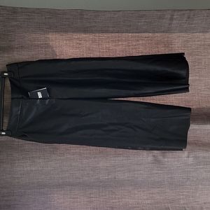 Black faux leather pants